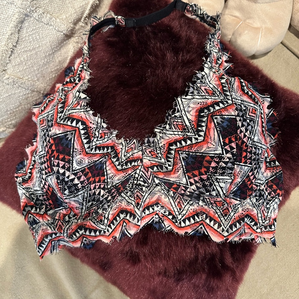 🔥BUNDLE 2/$12🔥PINK Victoria's Secret Geometric Tank Top/Bralette- Red and Black